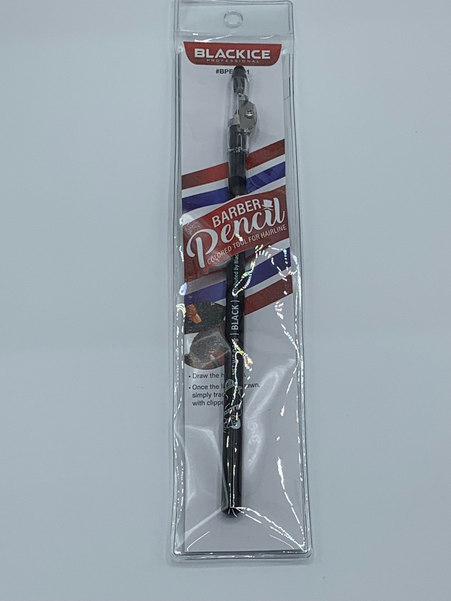 Black Ice Barber Pencil - White